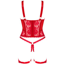 Charger l&#39;image dans la galerie, Corset, Soutien-Gorge, Jarretelles Rouge en Dentelle
