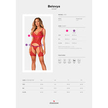 Charger l&#39;image dans la galerie, Fiche Corset, Soutien-Gorge, Jarretelles Rouge en Dentelle
